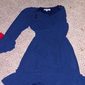 Emma & Michele Royal Blue Long Sleeve Dress